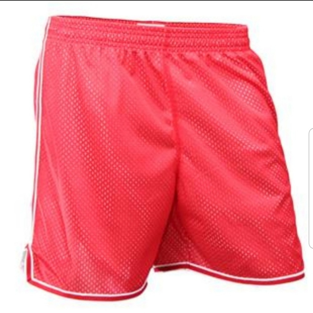 Soffe Girls Red White Mesh Workout Active Shorts